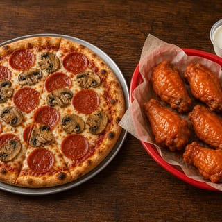 Small Specialty Pizza and Wings