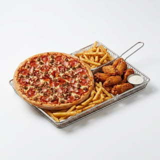 One Large Specialty Pizza, 16 Bone-In Wings, and a 2-Liter Soda